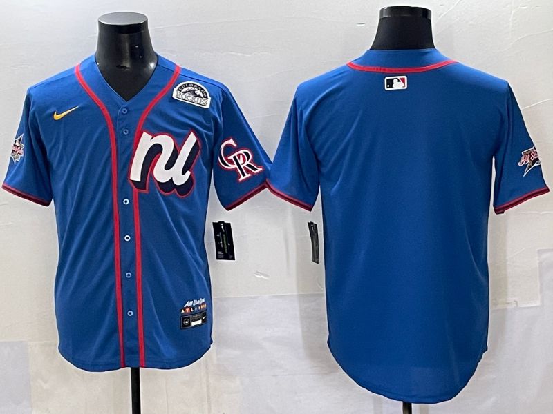 Men 2025 Colorado Rockies Blank Blue All star Nike MLB Jersey style 06-0